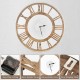 16-inch silent wall clock featuring a classic Roman numeral design and ash-proof glass cover for easy maintenance.